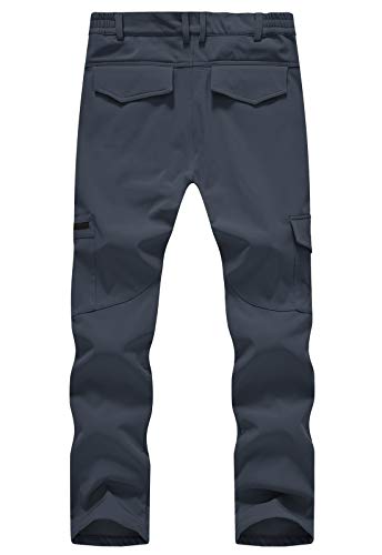 TBMPOY Men's Snow Ski Fleece Lined Hiking Pants Waterproof Winter Snowboard Warm Outdoor Insulated Pants Windproof