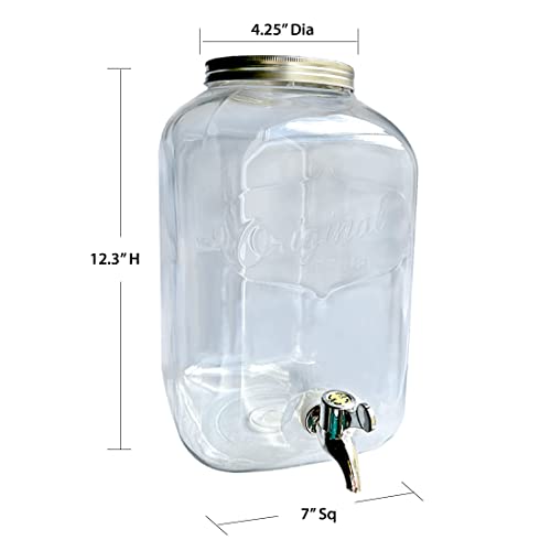 Lily's Home - 2 Gallon Beverage Dispenser with Lid and Spigot (Set of 2), BPA Free, Plastic Drink Dispenser for Water, Ice...
