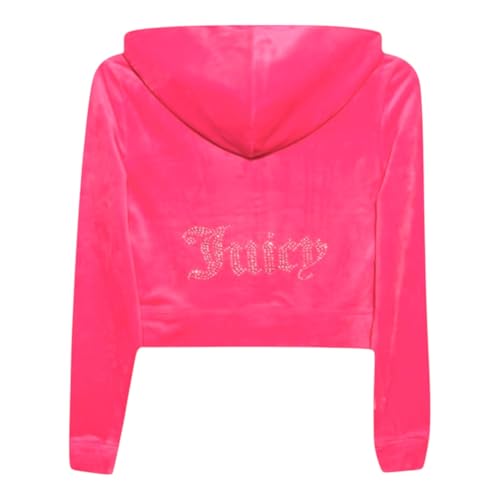 Juicy Couture Women's Plus Size Bling Velour Hoodie (US, Alpha, 2X, Plus, Regular, Pink Party)