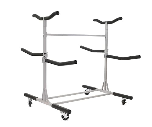 SPAREHAND DualFlow5 Freestanding Storage Rack - Heavy Duty ‎Kayak Stand with G-C4 Caster Wheels - 5-Tier Rack System for 5...