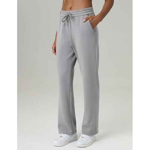 Colorfulkoala Women's High Waisted Soft Drawstring Velvra Modal Sweatpants Wide Leg Casual Lounge Pants with Pockets
