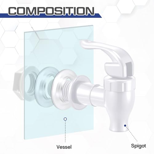 Honoson 4 Sets BPA-Free Replacement Faucet, Reusable Spigot Spout Lever Pour Dispenser for Valve Crock Tap for Outdoor Wat...