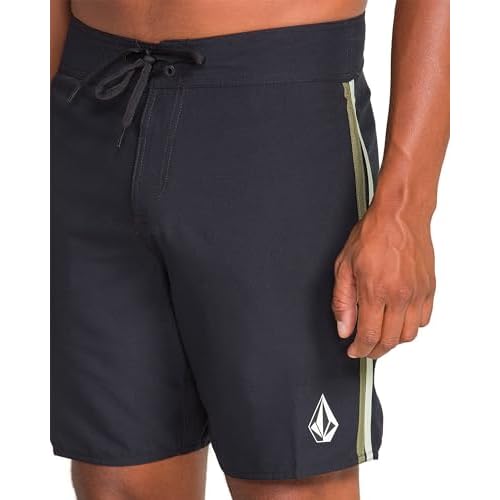 Volcom Mens 18" Boardshorts ? Stretch Swim Trunks with Drawstring Waist and Back Flap Pocket