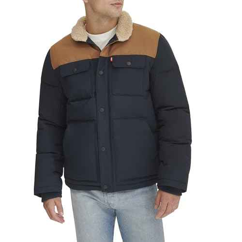 Levi's mens Woodsman Sherpa Collar Puffer Jacket (Regular and Big & Tall Sizes)