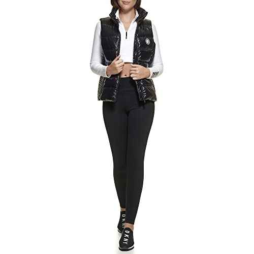 DKNY Women's Logo Drawstring Puffer Vest