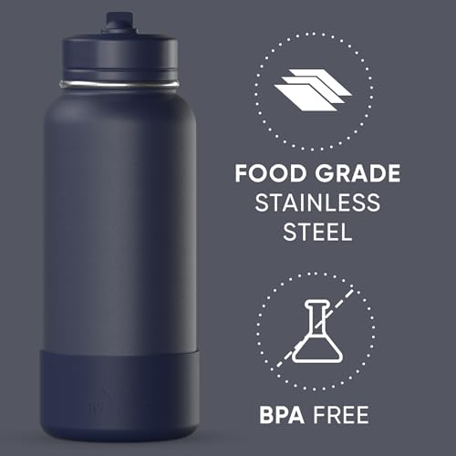 Hydrapeak 32oz Sport Insulated Water Bottle with Straw Lid, Leak & Spill Proof, Keeps Drinks Cold for 24 Hours, Hot for 12...