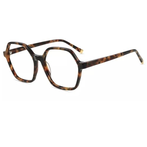 Firmoo Blue Light Glasses Artistic Hand-Painted Hexagonal UV Protection & Replaceable Lenses for Women Men