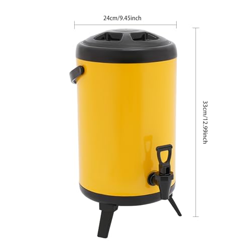 2 Gal Stainless Steel Beverage Dispenser with Faucet, Insulated Drink Cooler & Hot Chocolate Dispenser for Parties, 4-8H T...