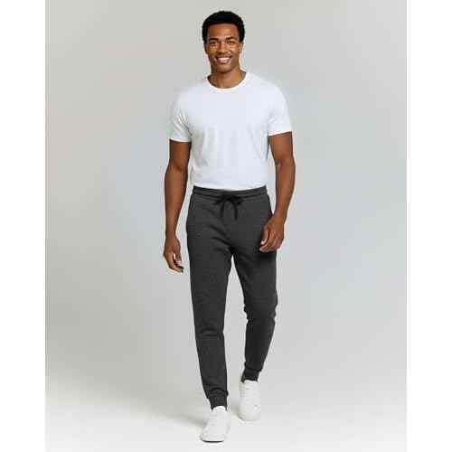Real Essentials 3 Pack: Men's Jogger Sweatpants - Cotton Fleece Bottoms Athletic Pants with Pockets (Big & Tall Available)
