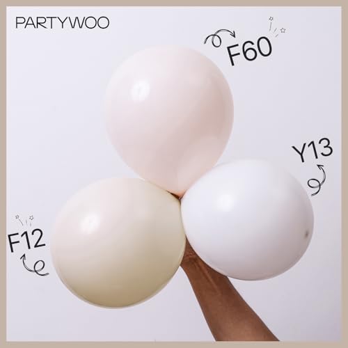 PartyWoo White Balloons 100 pcs 10 Inch Matte White Latex Helium Balloons for Wedding Bridal Graduation Engagement Baby Sh...
