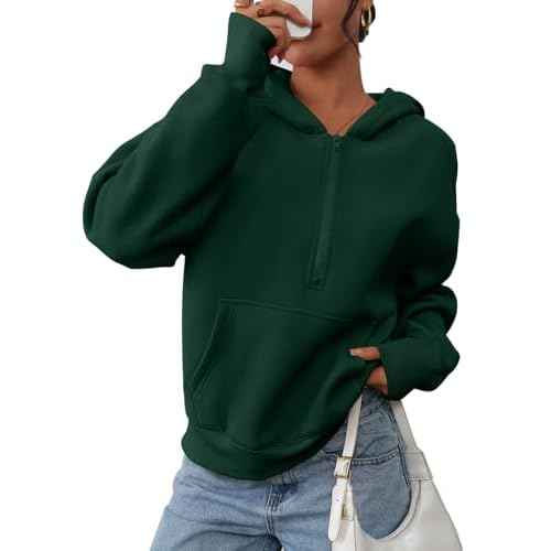 PRETTYGARDEN Women's Half Zip Up Hoodies 2025 Fall Long Sleeve Cropped Pullover Oversized Sweatshirt Fashion Y2K Clothes