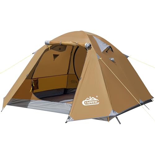 2-3 Person Backpacking Tent with Double Door 2 Vestibule, Waterproof Windproof Lightweight Easy Set Up 3 Season 2 Man Two ...