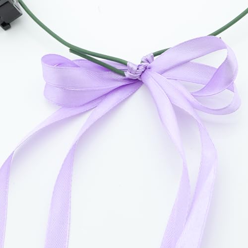 Atifober Purple Flower Crown - Led Light Up Headbands for Women, Glowing Wreath Headpiece, Luminous Floral Crowns for Birt...