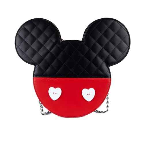 Loungefly MickeyMinnie Valentines Reversible Large Crossbody Bag BlackRedWhite