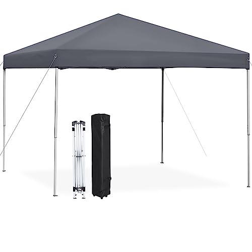 JupiterForce 10 x 10 Pop Up Canopy Tent Easy Set-up, Height Adjustable Outdoor Canopy Patio Waterproof Sun Shade Shelter I...