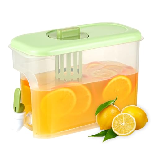 RAMFIYN 1 Gallon Drink Dispenser for Fridge, Water Container with Spigot, Upgraded Gallon Water Dispenser Ice Tea Pitcher ...
