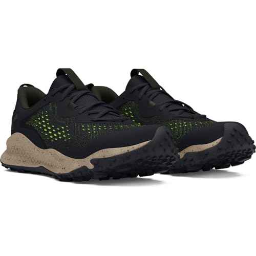 Under Armour Men's Charged Maven Trail, (004) Black/Baroque Green/Morph Green, 8, US
