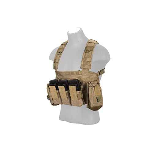 Lancer Tactical Airsoft Paintball Vest M4 M16 MOLLE Modular Chest Rig w/Quick Release Buckles (Small to Extra Large)