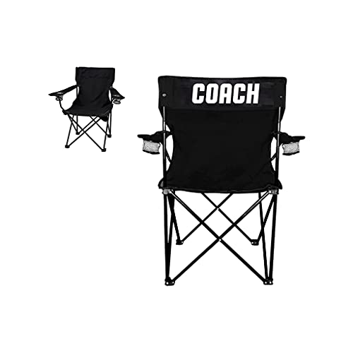 VictoryStore Outdoor Camping Chair - Coach - Team Gift - Sports Themed Camping Chair with Carry B