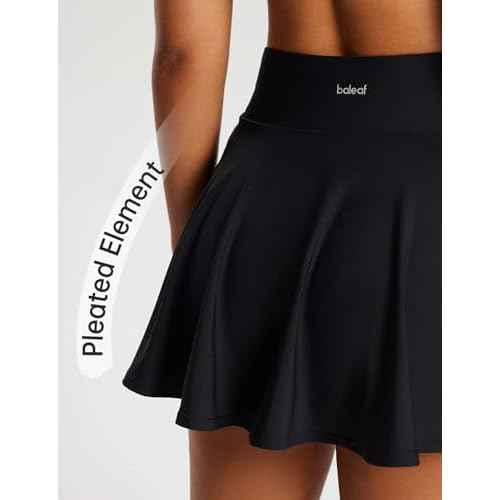 baleaf Women's Tennis Skirts High Waisted Tummy Control Pleated Athletic Golf Skorts Skirts for Running with 2 Pockets