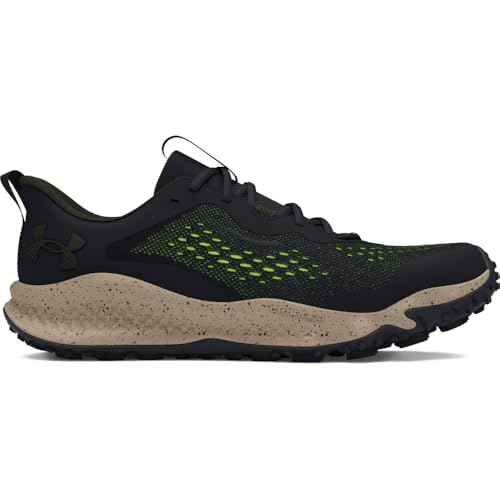 Under Armour Men's Charged Maven Trail, (004) Black/Baroque Green/Morph Green, 8, US