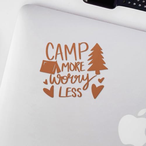 Decal Stickers of Camping Camp More (Nut Brown) (Set of 2) Premium Waterproof Vinyl Decal Stickers for Laptop Smartphone C...