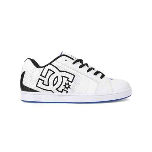 DC Men's Net Skate Shoe, White/Black/Blue, 13