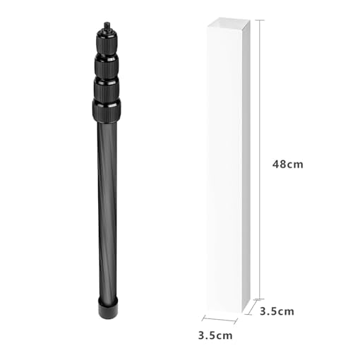Andoer Handheld Microphone Boom Arm 5-Section Extendable Mic Arm Carbon Fiber Boom Pole for Microphones 1/4 Inch Screw & T...