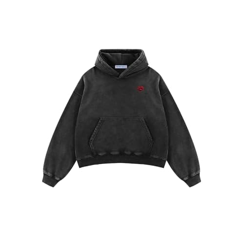 Aelfric Eden Fleece Washed Boxy Pullover Hoodie Womens Mens Vintage Acid Wash Y2k Oversized Casual Streetwear Sweatshirts