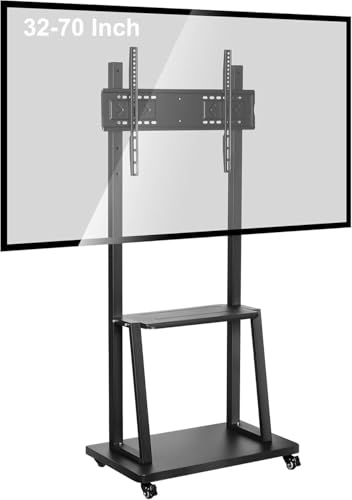 Smart Board Stand with Wheels for 43-65 inch Interactive Whiteboard,Height Adjustable Mobile Rolling Stand for Classroom &...
