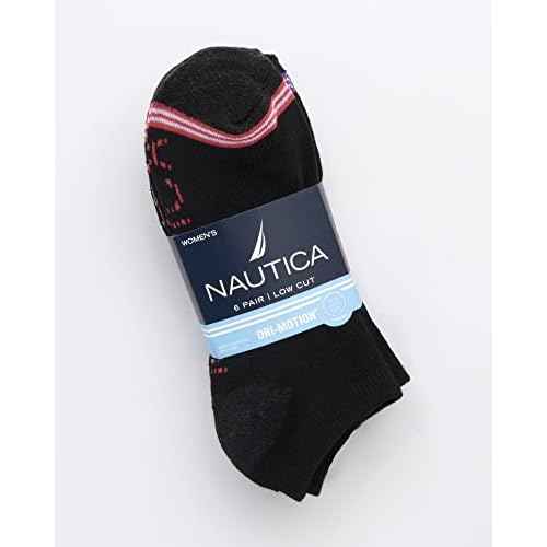Nautica Womens Low Cut Socks - 6 Pack Breathable Cushioned Athletic Performance No Show Socks for Women (Sizes: 4-10)