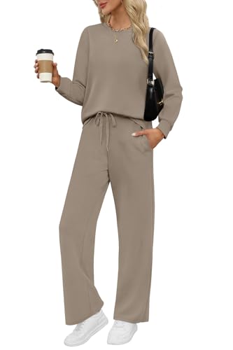 WIHOLL Lounge Sets for Women 2 Piece Travel Vacation Outfits Fall Sweatsuit Tracksuit
