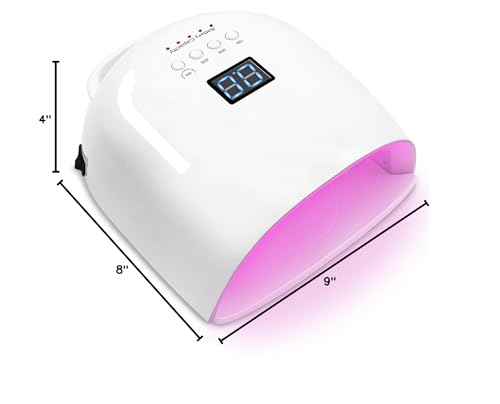 BIDUO UV LED Nail Lamp, 86W Rechargeable Cordless Nail Dryer, 52 Lamp Beads 4 Timers Settings & Auto Sensor, Professional Gel Polish UV LED Nail Light for Salon & Home (White)
