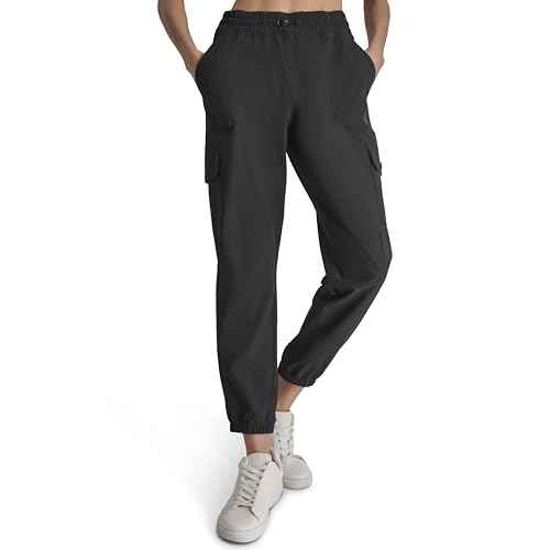 DKNY Women's Wide Leg Adjustable Waistcord Cargo Pant