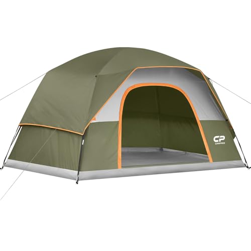 CAMPROS CP Tents for Camping 6 Person Tent Waterproof Windproof Double Layer Family Camping Tent, Easy Setup Dome Tent wit...
