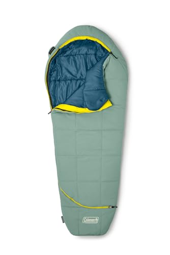 Coleman Big Bay 0/20/40°F Cold-Weather Sleeping Bag, Adult Mummy Sleeping Bag with Headrest, Foot Ventilation, & Storage S...