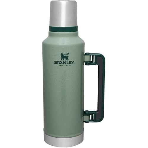 Stanley Classic Legendary Vacuum Bottle 2.0 qt | Wide Mouth with Leakproof Cup Lid |Keep Drinks Hot or Cold | Packable for Travel | Insulated Stainless Steel Thermal Bottle | BPA-Free|Hammertone Green