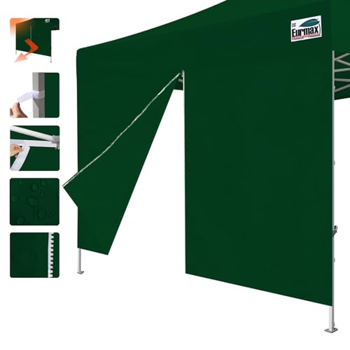 Eurmax USA 10FT Instant Canopy SunWall with Middle Zipper Wall for Pop Up Canopy Tent，1 Pack Sidewall for Outdoor Shade(Fo...