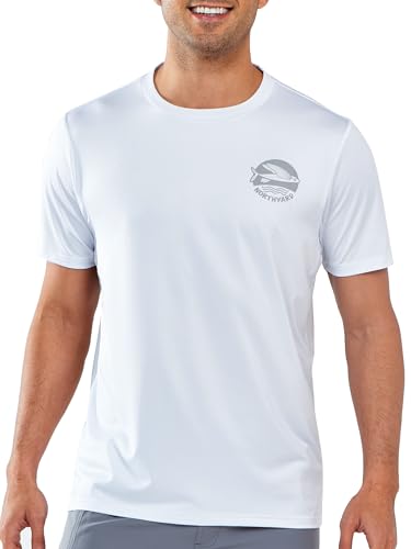 NORTHYARD Mens Swim Shirt Rash Guard UPF 50+ Quick Dry Short Sleeve Fishing Shirts Sun Protection Shirt Beach Water Swimming