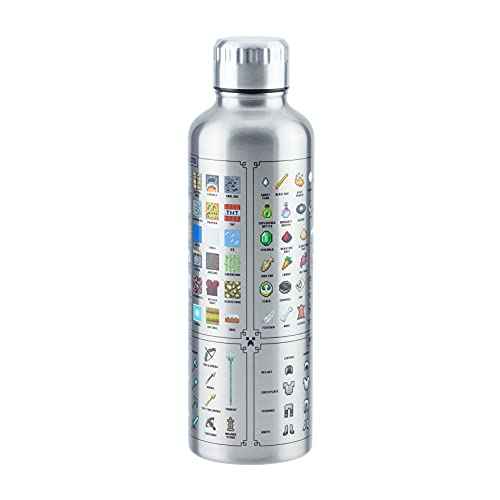 Paladone Minecraft Metal Water Bottle | Officially Licensed Gaming Merchandise