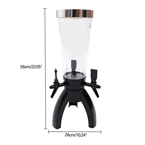 Spherical Beverage Dispenser Drink Tower,3L Beer Tower Dispenser,with 3 Taps and Freeze Tube,Easy to Clean, Party, Restaur...