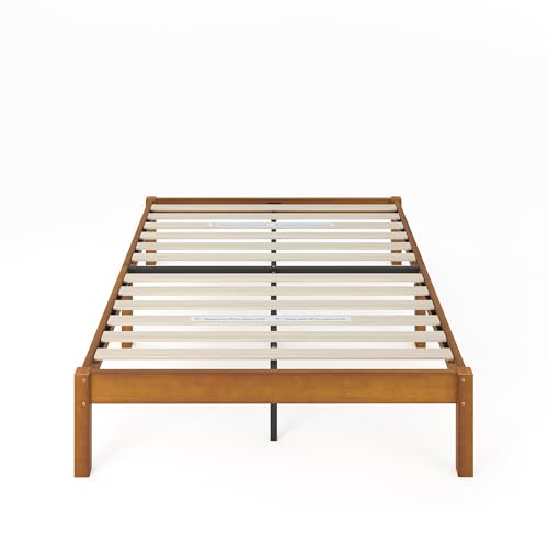 ZINUS Ellie 14 Inch Queen Bamboo Platform Bed Frame, Wood Slat Support, No Box Spring Needed, Easy Assembly, Brown