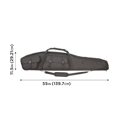 Allen Company Tactical Rifle Case - Padded Scoped Rifle Bag - Long Gun Soft Case with Padded Suppressor Pocket - 55IN Long Case - Velocity: Black or Camo Options