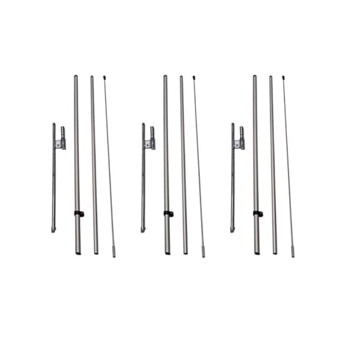 3 Pack of Feather Banner Flutter Flag Telescoping Hardware Sets, 3-Piece 8FT Telescopic Pole Kits with Light Weight Ground...