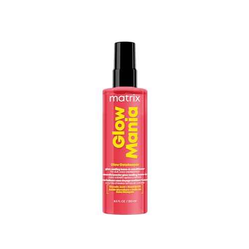 Matrix Glow Mania Leave In Conditioner - Glow Gatekeeper, Enhances Shine and Preserves Color Vibrancy with Heat Protection, Glycolic Acid & Rosehip Oil, For Dull & Color-Treated Hair, 8.5 Fl Oz