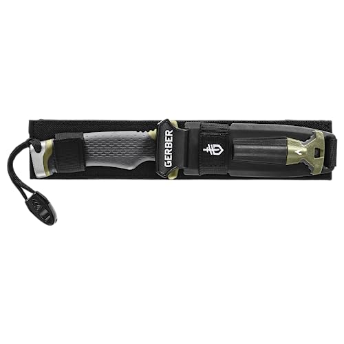 Gerber Gear Ultimate Survival Knife, Fixed Blade Knife with Combo Edge, includes Fire Starter Edge and Ferro Rod, Whistle,...