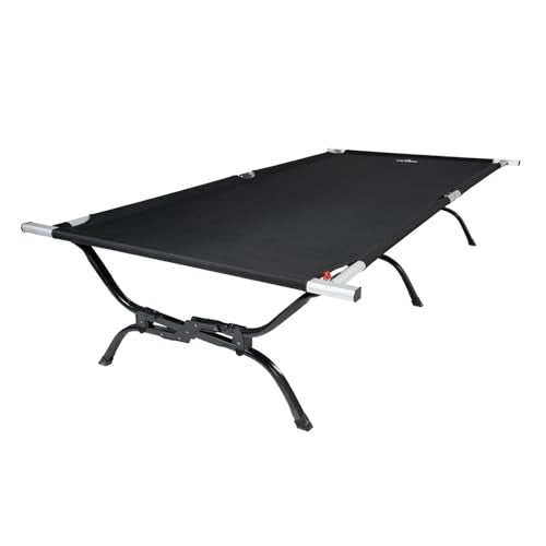 Teton Camping Cot with Patented Pivot Arm, Folding Camping Cot, Durable Heavy Duty Canvas, Comfortable Sleeping Bed for Ad...