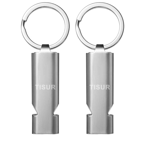 TISUR Loud Emergency Whistles,130db+ Lifeguard Safety Whistle Keychain for Surviva Camping Hiking dog whistle