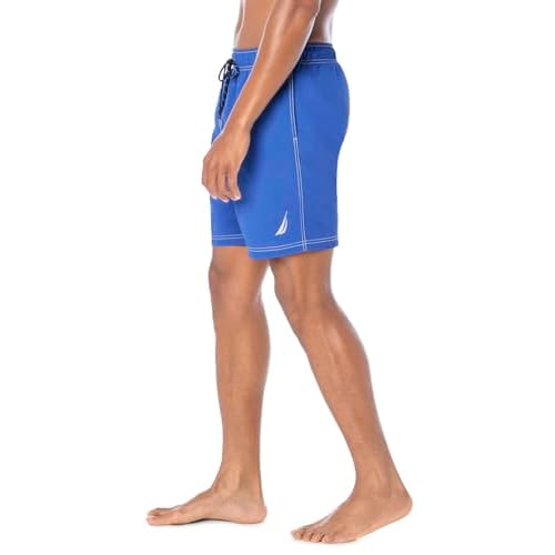 Nautica Men's Solid Quick Dry Classic Logo Swim-Trunk