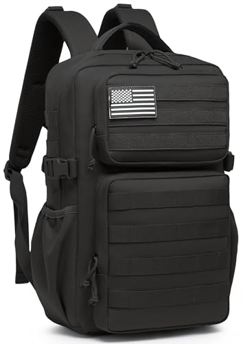 Wotony Military Tactical Backpack for Men Waterproof Daypack 3 Day Assault Pack Molle Bag with Water Bottle Holder